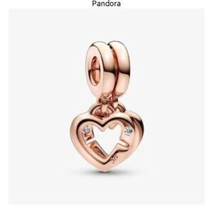 Pandora Linked Sister Hearts Split Dangle Charm